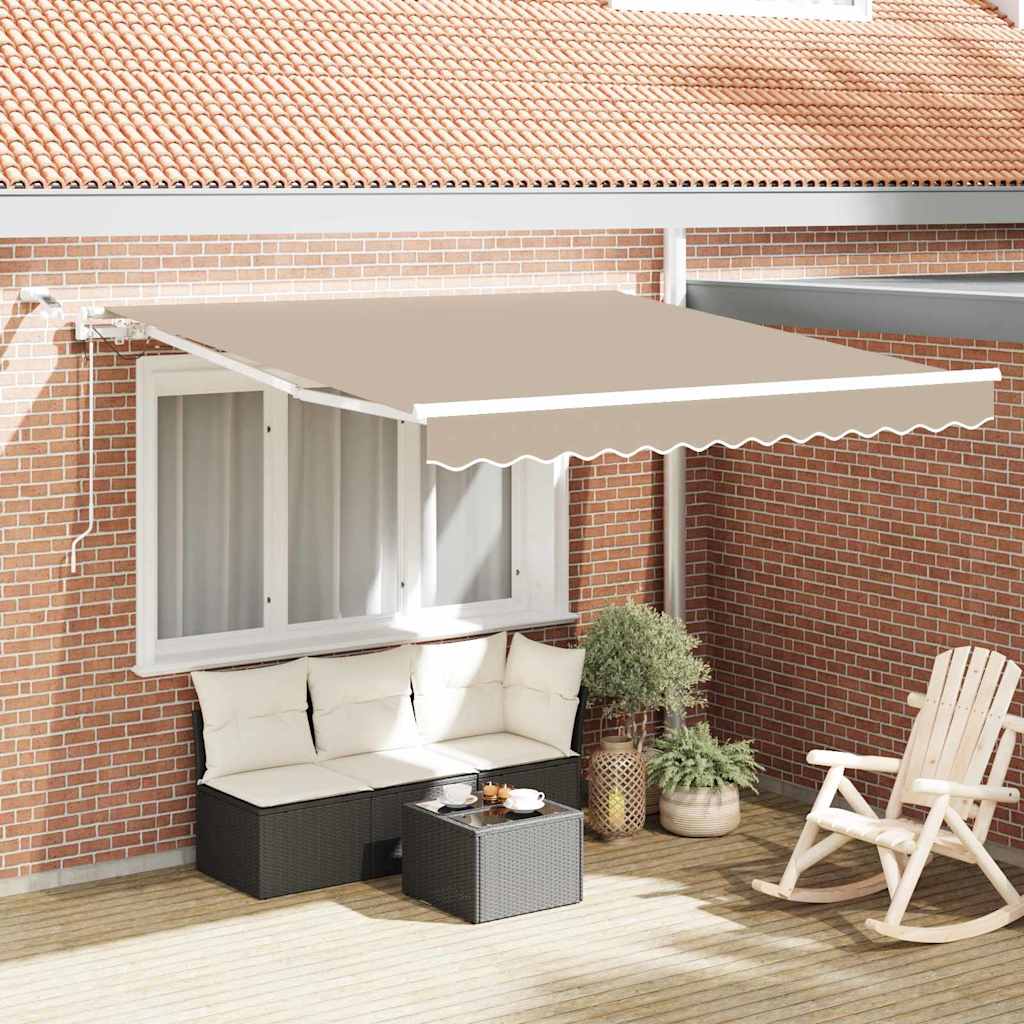 Vidaxl uitschuifbare luifel beige 300 x 250 cm polyester