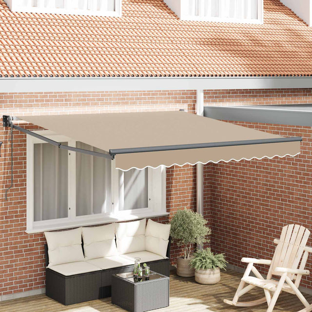Vidaxl uitschuifbare luifel beige 300 x 250 x 165 cm