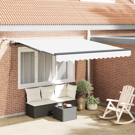 Vidaxl uitschuifbare luifel wit 300 x 250 cm polyester