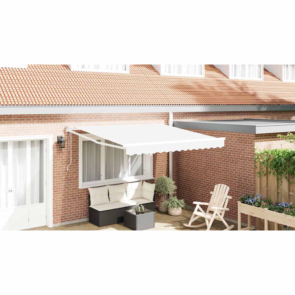 Vidaxl uitschuifbare luifel wit 300 x 250 x 165 cm polyester en metaal