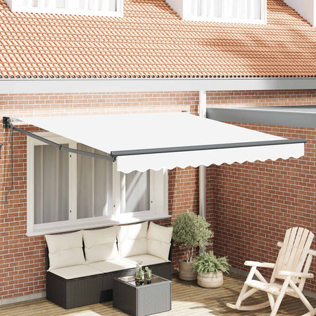 Vidaxl uitschuifbare luifel wit 300 x 250 x 165 cm polyester en metaal