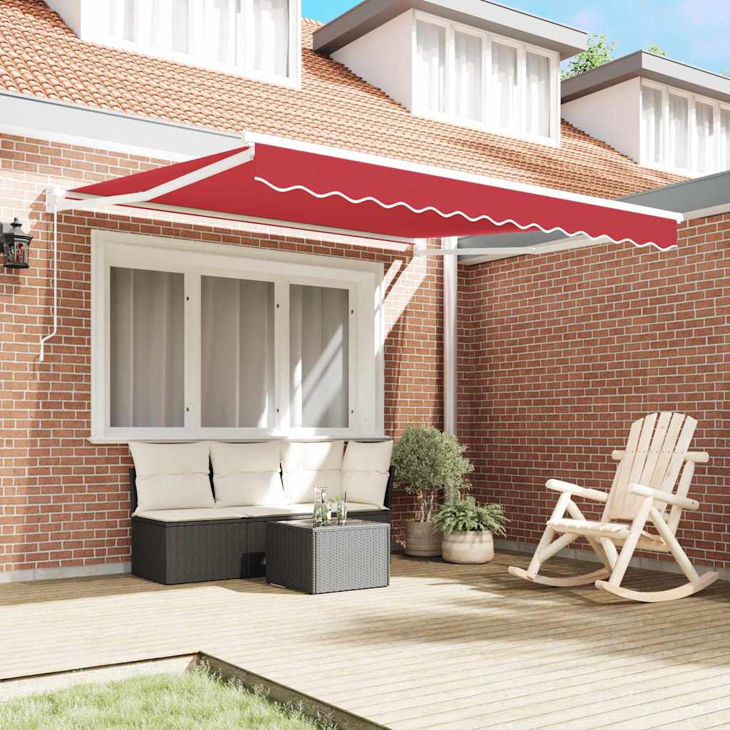 Vidaxl uitschuifbare luifel rood 300 x 250 cm
