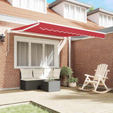Vidaxl uitschuifbare luifel rood 300 x 250 cm