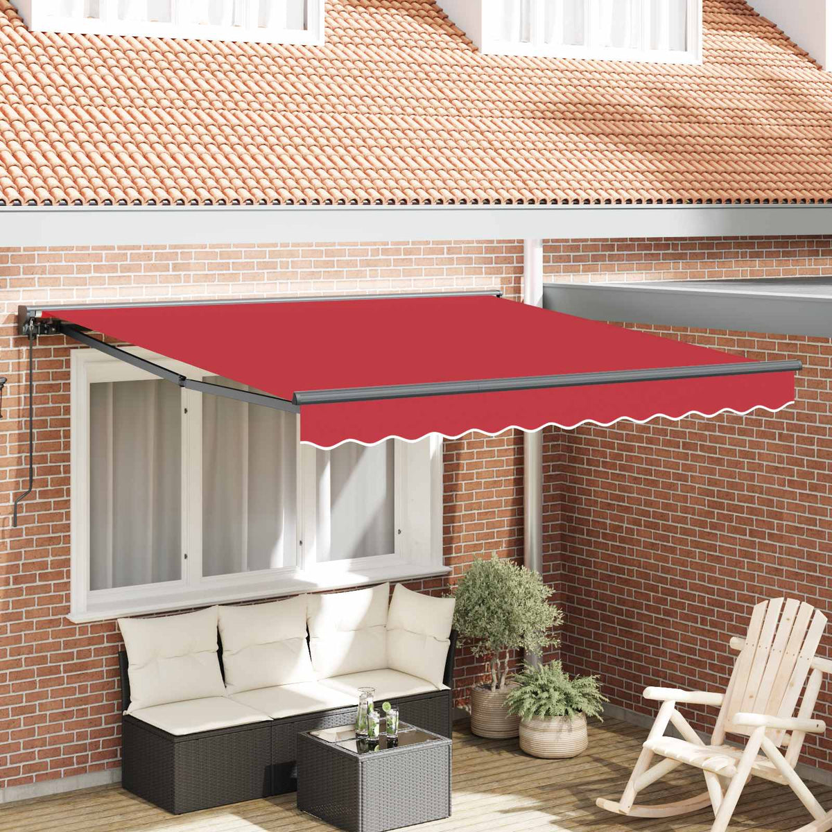 Vidaxl zijde frame rood 300 x 250 cm polyester met pu-coating