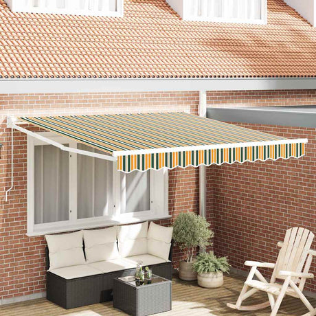Vidaxl uitschuifbare luifel groen en geel 300 x 250 x 165 cm