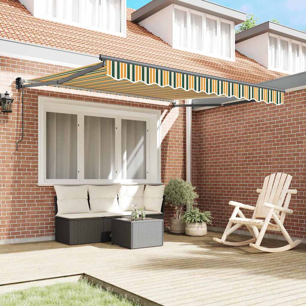Vidaxl markies groen en geel 300 x 250 x 165 cm polyester