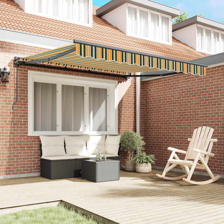 Vidaxl zijde frame groen en geel 300 x 250 cm polyester met pu-coating