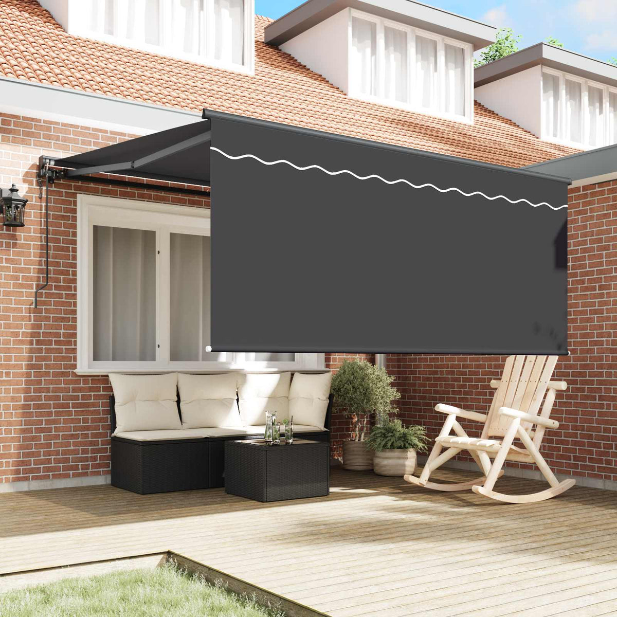 Vidaxl uitschuifbare luifel antraciet 350 x 250 cm