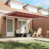 Vidaxl inklapbaar zonnescherm rood en zwart 350 x 250 cm stof en staal