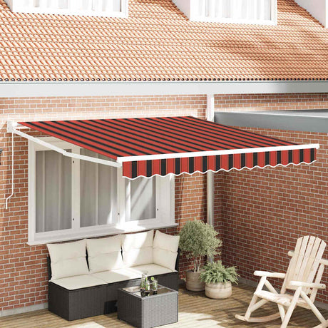 Vidaxl uitschuifbare luifel oranje en bruin 350 x 250 x 165 cm