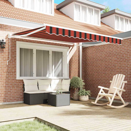 Vidaxl uitschuifbare luifel oranje en bruin 350 x 250 x 165 cm