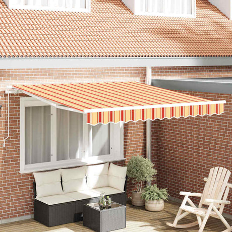 Vidaxl uitschuifbare luifel geel en oranje 350 x 250 x 165 cm