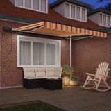 Vidaxl inklapbaar zonnescherm geel en oranje 350 x 250 cm stof
