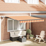 Vidaxl inklapbaar zonnescherm geel en oranje 350 x 250 cm stof