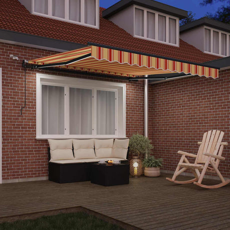 Vidaxl uitschuifbare luifel geel en oranje 350 x 250 cm polyester