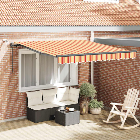Vidaxl uitschuifbare luifel geel en oranje 350 x 250 cm polyester