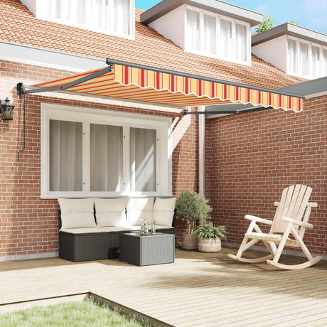 Vidaxl uitschuifbare luifel geel en oranje 350 x 250 x 165 cm