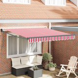 Vidaxl uitschuifbare luifel rood en wit 350 x 250 cm