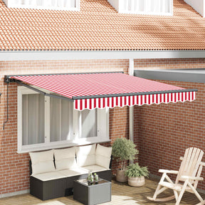 Vidaxl zijde frame rood en wit 350 x 250 cm polyester met pu-coating