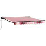 Vidaxl inklapbaar zonnescherm rood en wit 350 x 250 cm