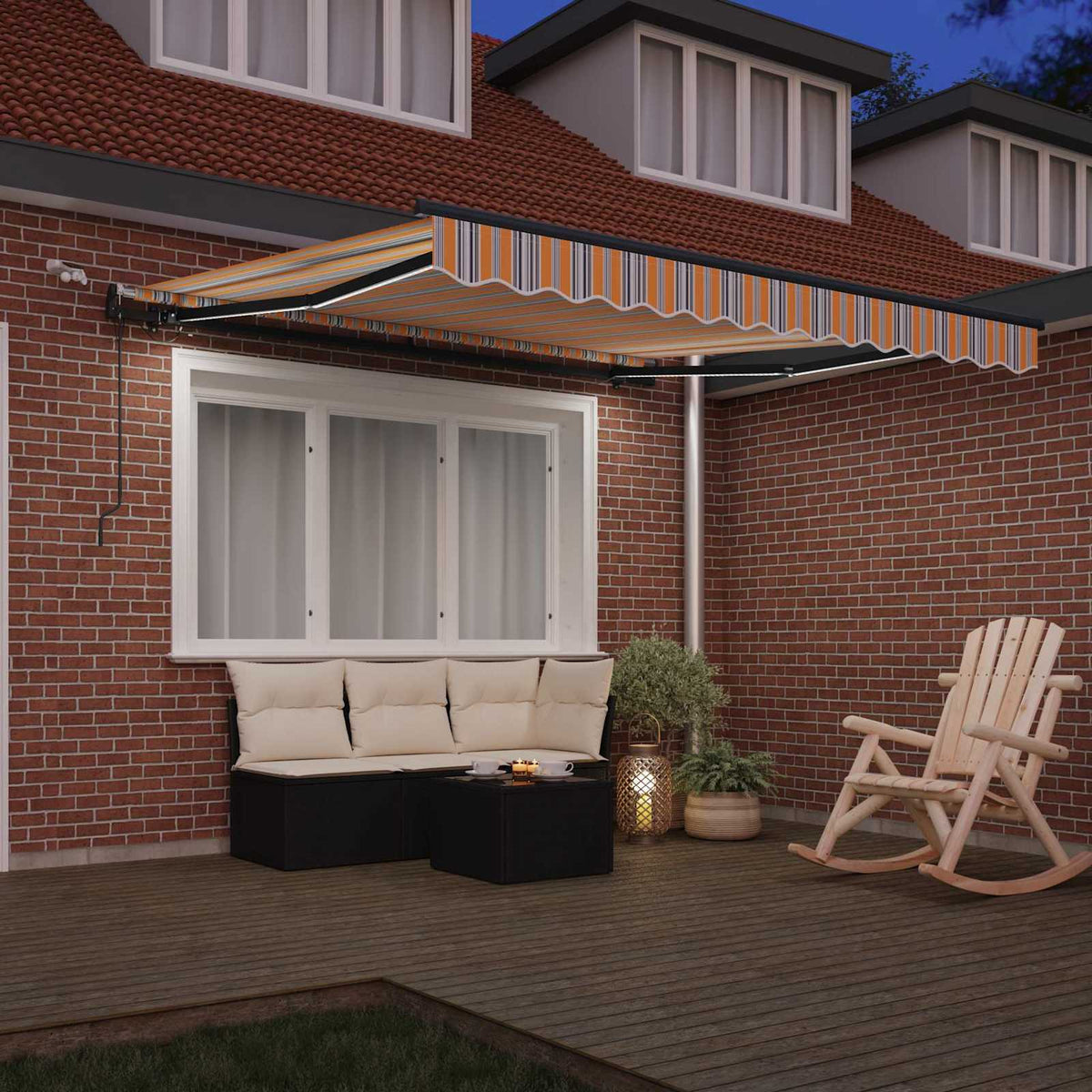 Vidaxl uitschuifbare luifel meerkleurig 350 x 250 cm polyester
