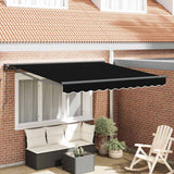 Vidaxl inklapbaar zonnescherm zwart 350 x 250 cm polyester en metaal