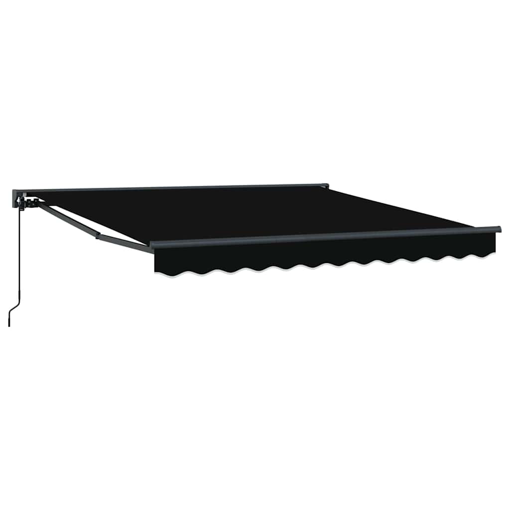 Vidaxl inklapbaar zonnescherm zwart 350 x 250 cm polyester en metaal