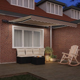 Vidaxl uitschuifbare luifel beige 350 x 250 cm stof en aluminium
