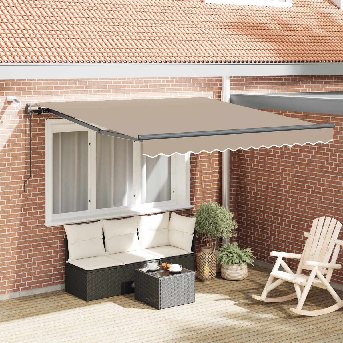 Vidaxl uitschuifbare luifel beige 350 x 250 cm polyester