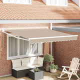 Vidaxl uitschuifbare luifel beige 350 x 250 cm