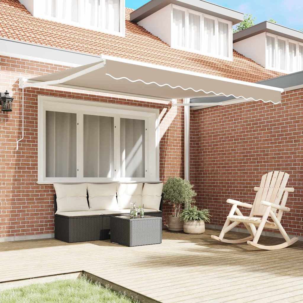 Vidaxl uitschuifbare luifel beige 350 x 250 cm