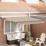 Vidaxl uitschuifbare luifel beige 350 x 250 cm polyester en metaal