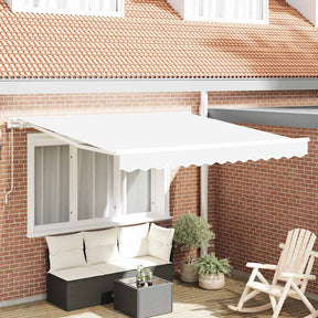 Vidaxl uitschuifbare luifel wit 350 x 250 cm stof en aluminium