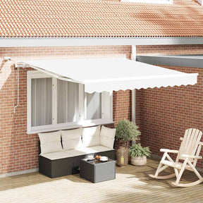Vidaxl uitschuifbare luifel wit 350 x 250 cm polyester