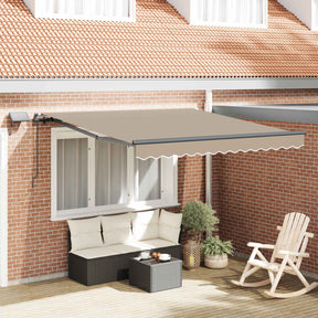 Vidaxl uitschuifbare luifel wit 350 x 250 cm stof en aluminium