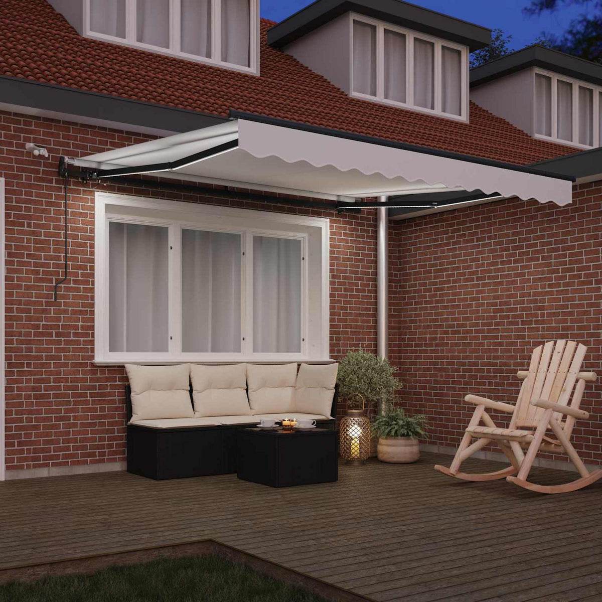 Vidaxl uitschuifbare luifel wit 350 x 250 cm polyester