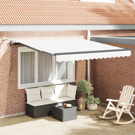 Vidaxl uitschuifbare luifel wit 350 x 250 cm polyester