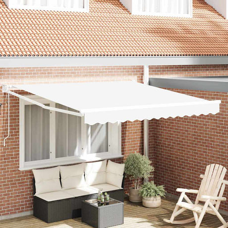 Vidaxl inklapbaar zonnescherm wit 350 x 250 cm stof