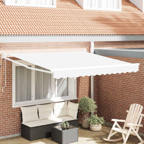 Vidaxl uitschuifbare luifel wit 350 x 250 cm polyester en metaal