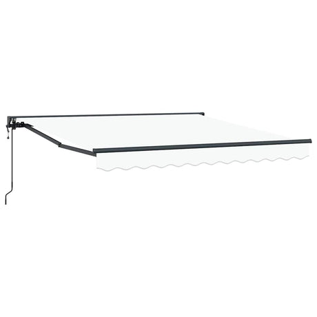 Vidaxl inklapbaar zonnescherm wit 350 x 250 cm polyester en metaal