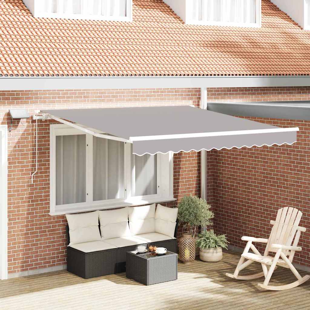 Vidaxl uitschuifbare luifel lichtgrijs 350 x 250 cm stof en aluminium