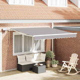 Vidaxl uitschuifbare luifel lichtgrijs 350 x 250 cm stof en aluminium