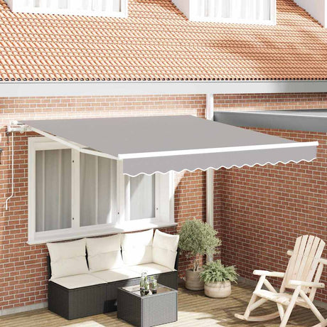 Vidaxl uitschuifbare luifel lichtgrijs 350 x 250 cm stof en aluminium