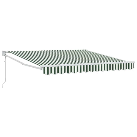 Vidaxl uitschuifbare luifel groen en wit 350 x 250 cm