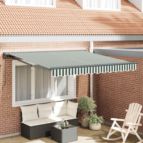 Vidaxl zijde frame groen en wit 350 x 250 cm polyester met pu-coating
