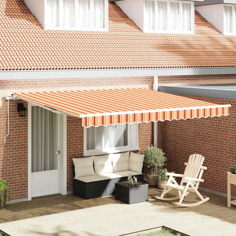 Vidaxl uitschuifbare luifel geel en oranje 400 × 300 cm