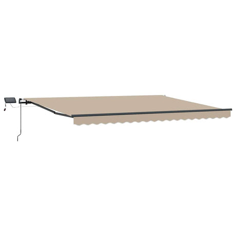 Vidaxl uitschuifbare luifel beige 400 × 300 cm stof en aluminium