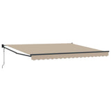 Vidaxl uitschuifbare luifel beige 400 × 300 cm polyester en metaal