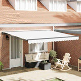 Vidaxl inklapbaar zonnescherm wit 400 × 300 cm polyester en metaal