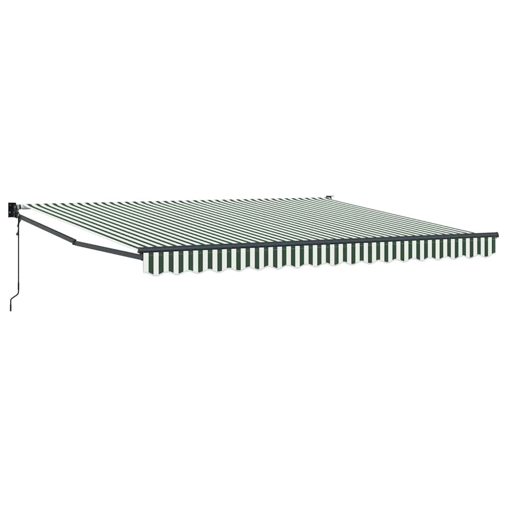 Vidaxl uitschuifbare luifel groen en wit 400 × 300 cm